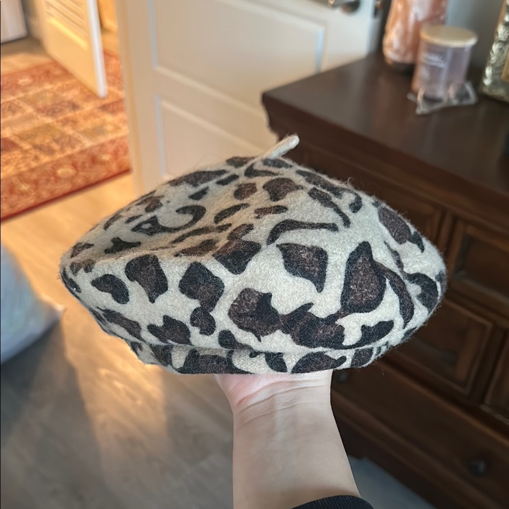 Brixton Leopard Print Beret